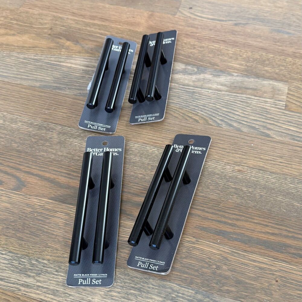 Better Homes & Gardens 3"Center-to-Center Bar Cabinet Pulls, Black, Set of 8
